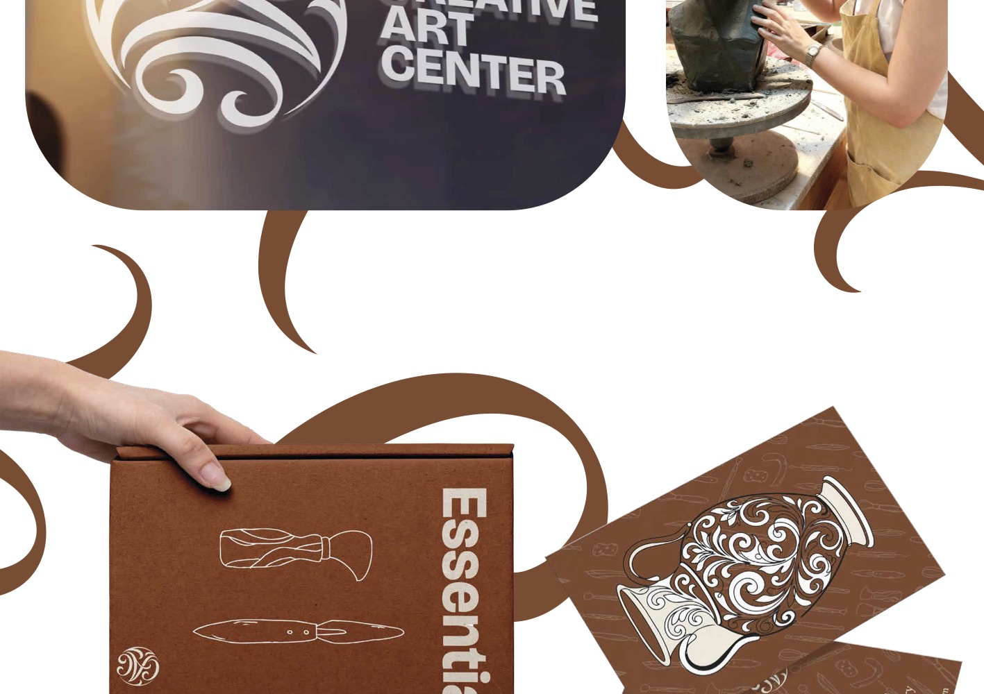 Brand document: the Essentials Kit box in Burma Teak with the monogram embossed.